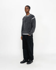 Faded Cotton Knit Crew - Black