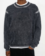 Faded Cotton Knit Crew - Black