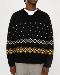 Roll Neck Fairisle Sweater - Charcoal