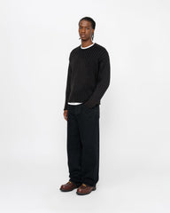 Cotton Slub Rib Crew - Black