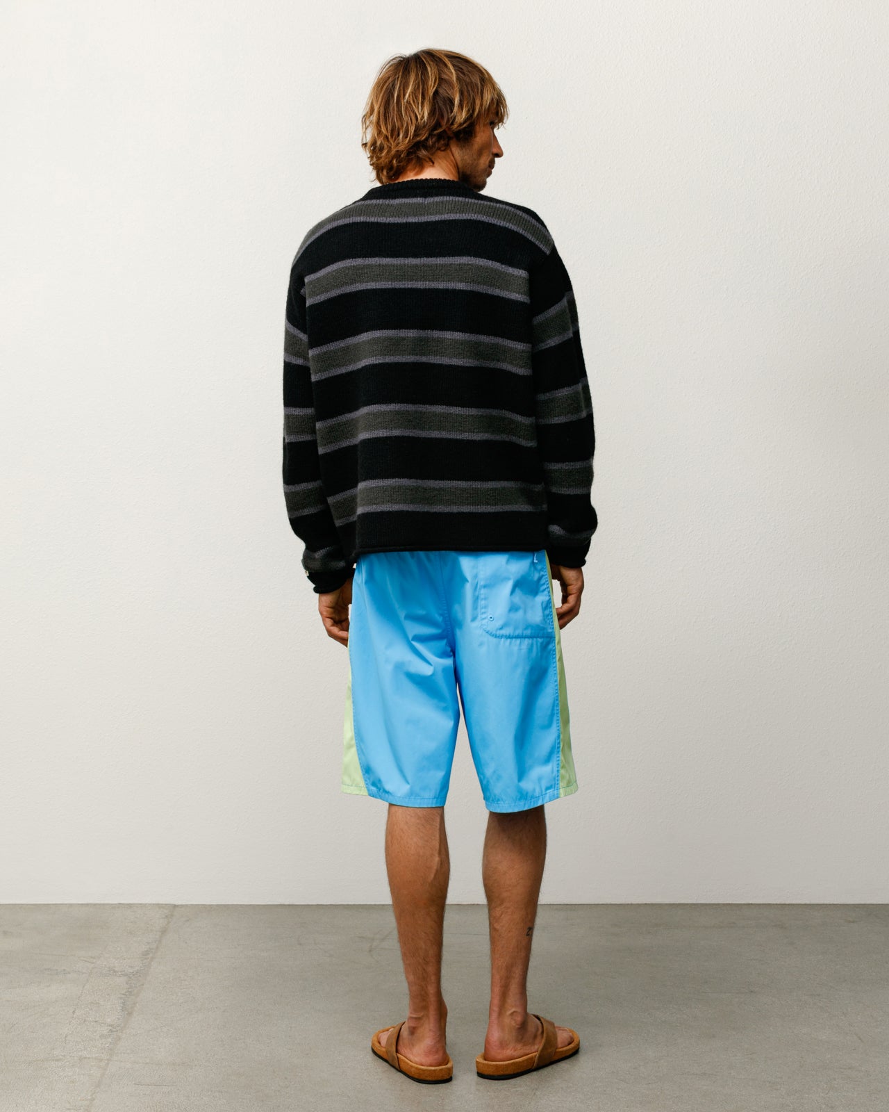 Stüssy Striped Wool Sweater - Black - Crowdless