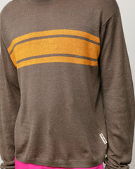 Lightweight Striped Sweater - Brown