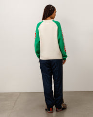 Two Tone Raglan Sweater - Natural