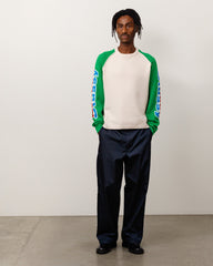 Two Tone Raglan Sweater - Natural