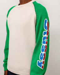 Two Tone Raglan Sweater - Natural