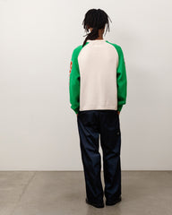 Two Tone Raglan Sweater - Natural