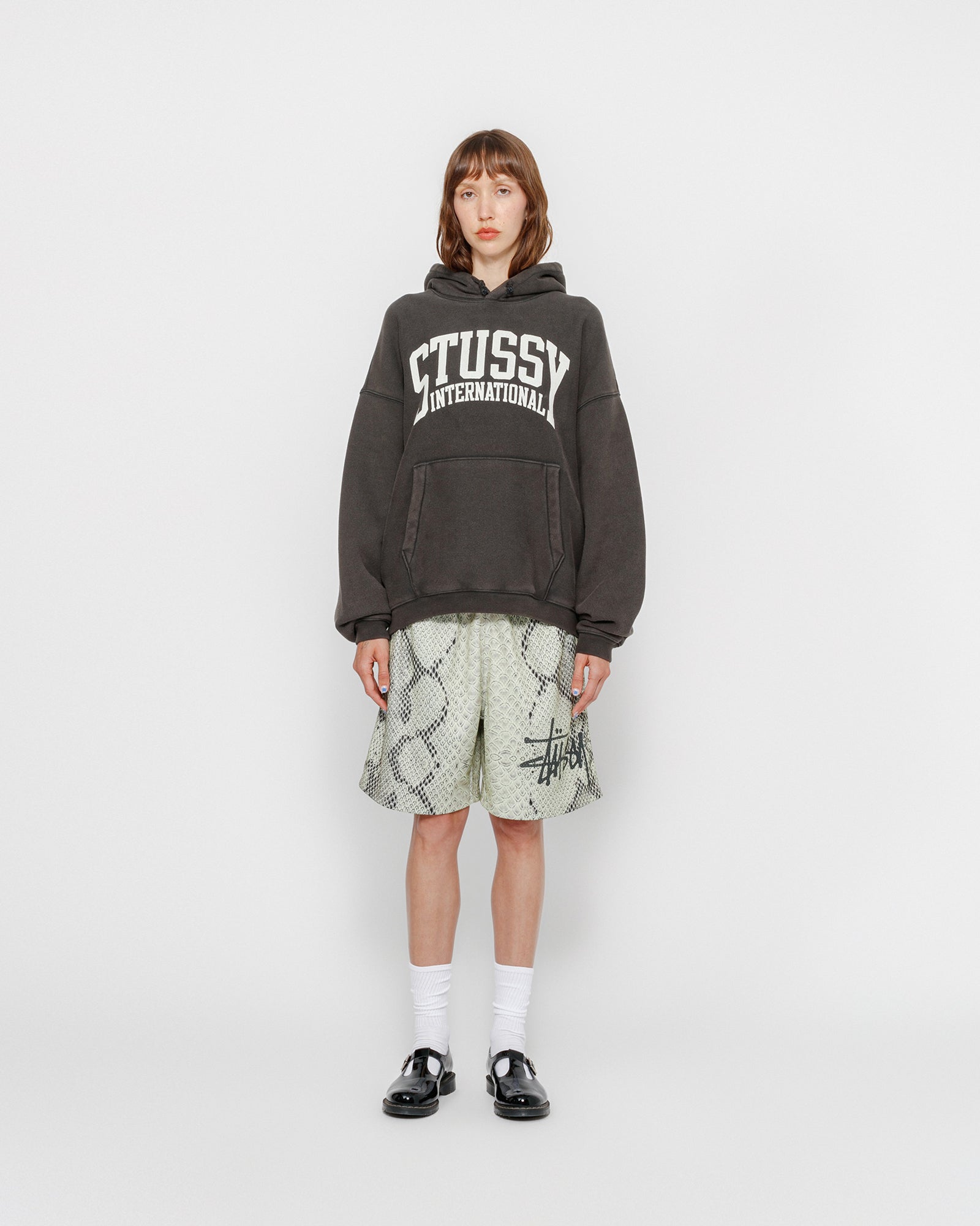 Stüssy Relaxed Hoodie International - Washed Black - Crowdless