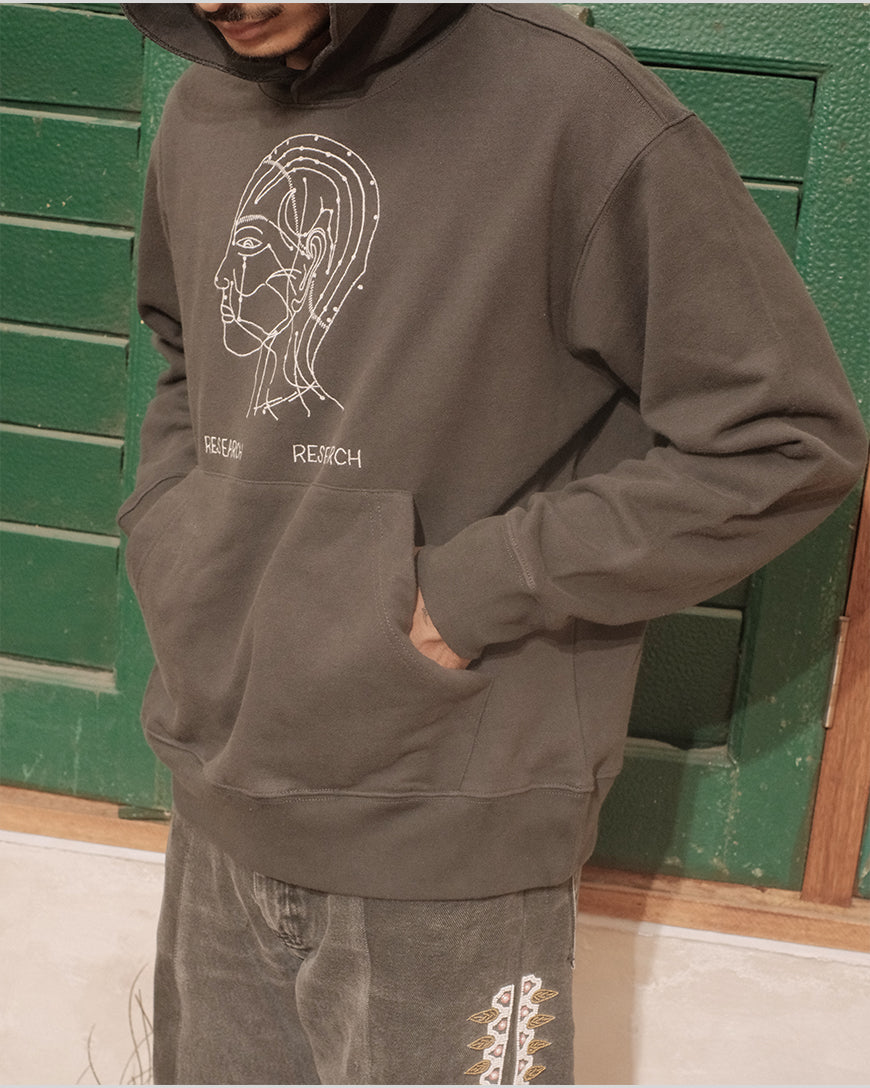 Kartik Research Research Research Hoodie - Charcoal/ Grey - Crowdless