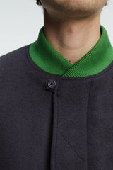 Pop Varsity Jacket - Charcoal/Foliage