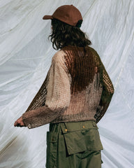 Olive organic Threadbare sweater by Brain Dead featuring a relaxed fit and textured knit fabric, casual style for everyday wear.