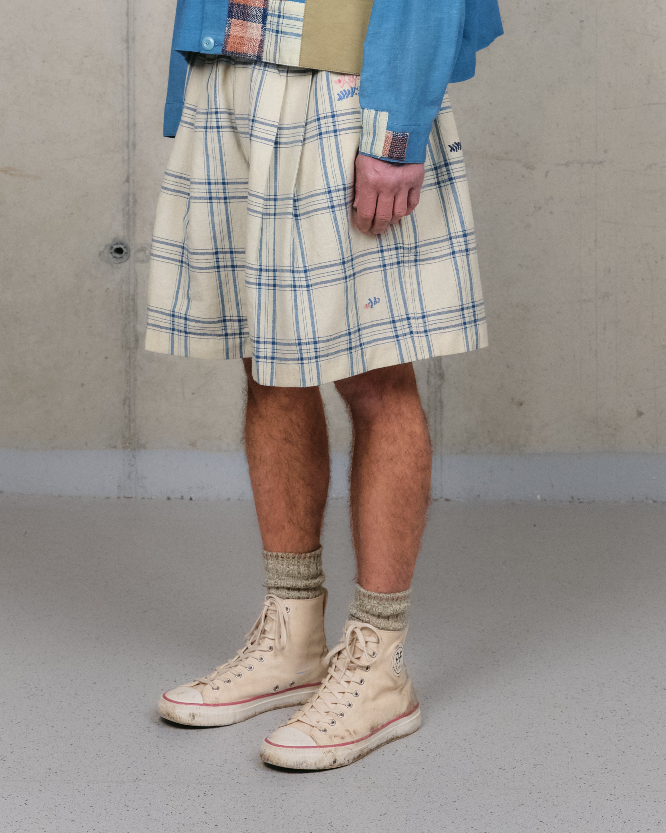 Story mfg Bridge Shorts - French Gingham Interrupted - Crowdless