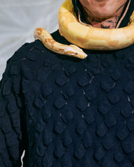 Bubble Knit Hoodie - Midnight Blue