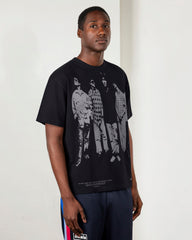 Faded black heavyweight T-shirt by Pleasures featuring a relaxed fit and minimal design, made from durable fabric.