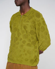 Brain Dead Dot Half Zip Sweater - Moss - Crowdless