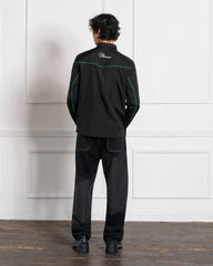 Nylon Western Button Up - Black