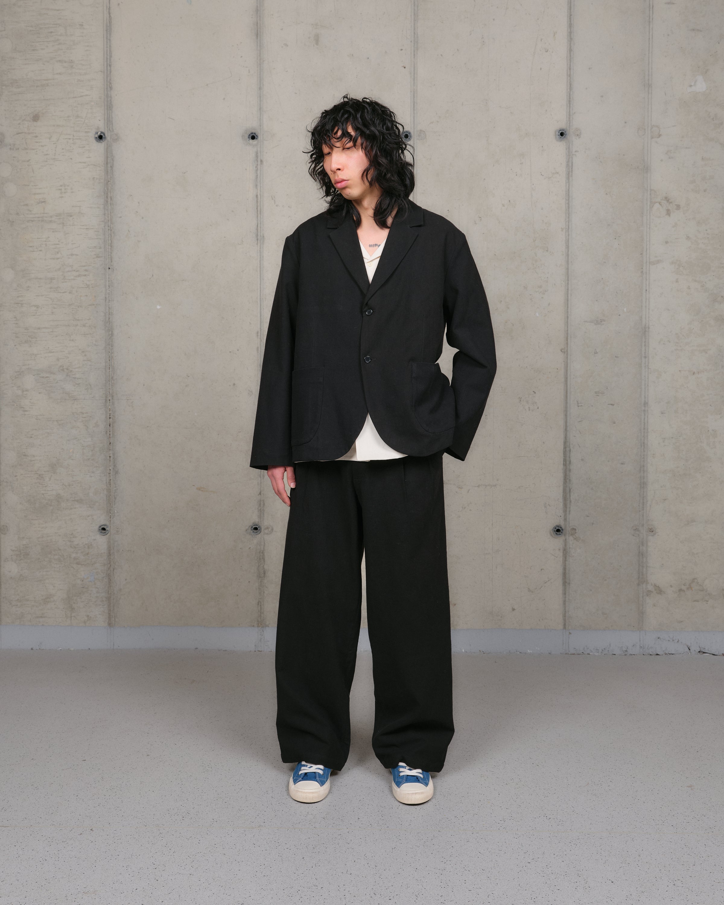 Story mfg Fenn Trousers - Black Slub - Crowdless