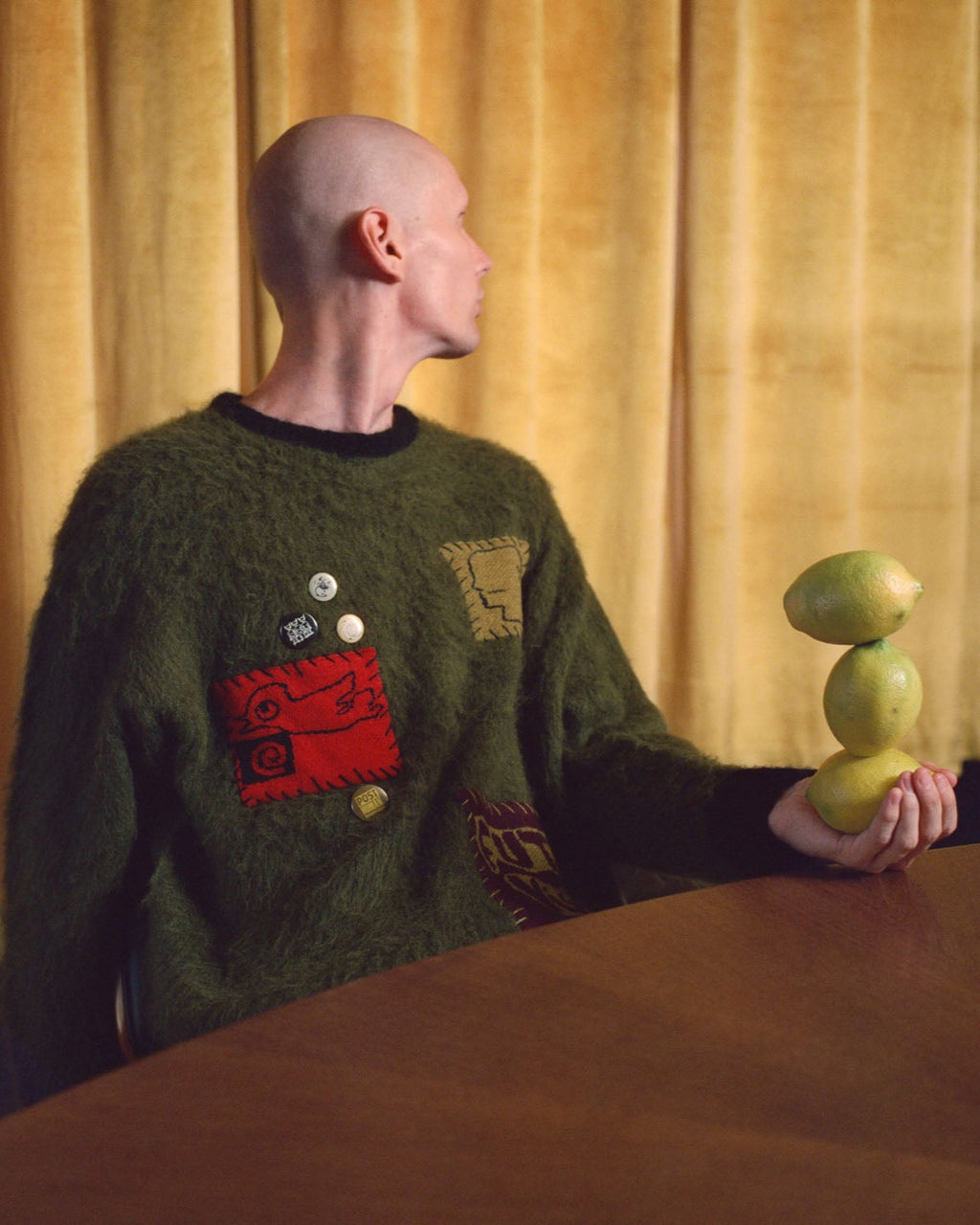 Brain Dead Future Vision Boxy Knit Sweater - Olive - Crowdless