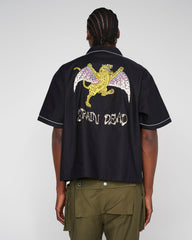 Brain Dead Flying Tiger Short Sleeve Western Shirt - Black - Crowdless