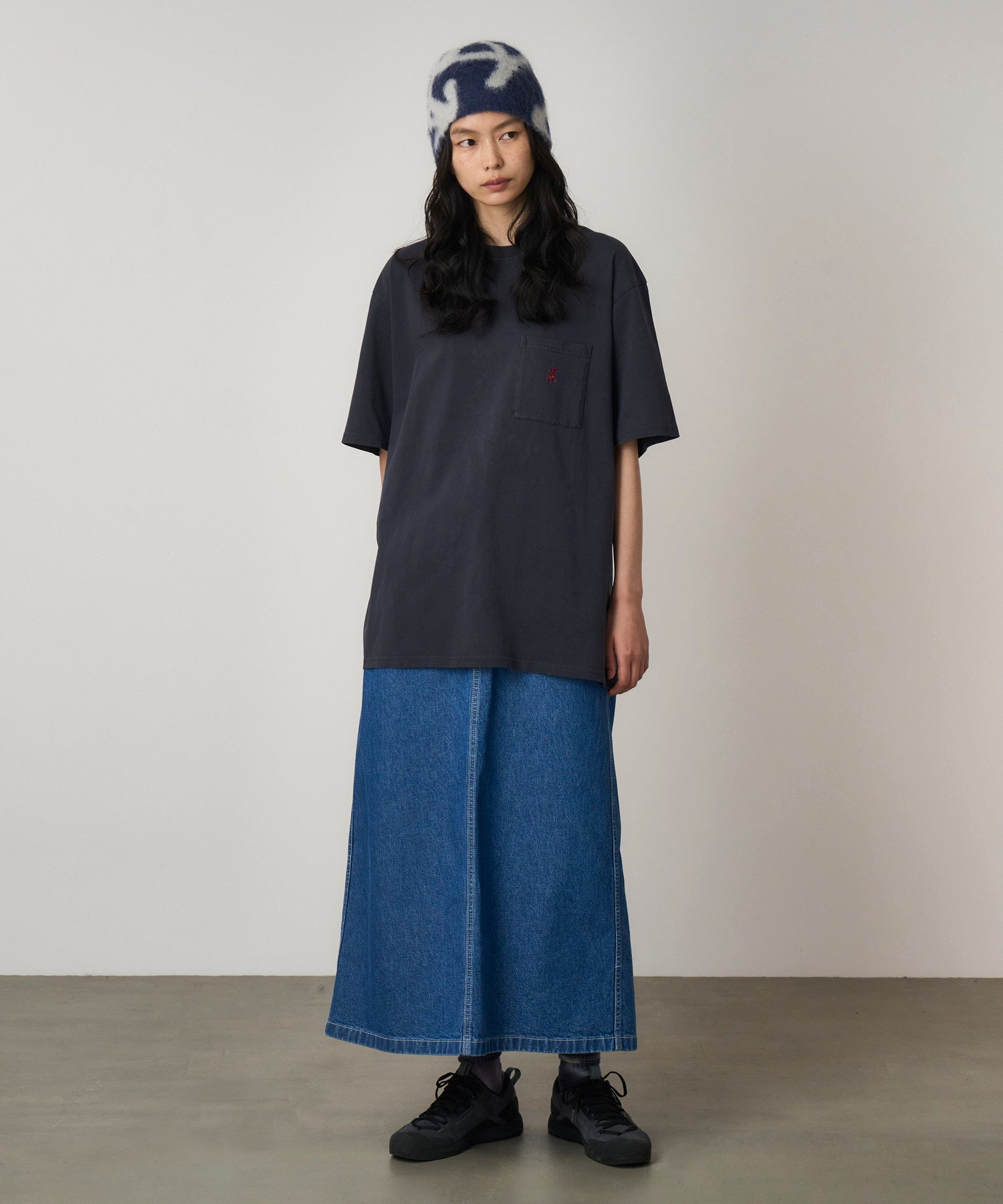 Gramicci One Point Tee Pigment Dyed - Navy Pigment - Crowdless