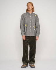 Brain Dead Garden Party Chambray Button Up Shirt - Gray - Crowdless