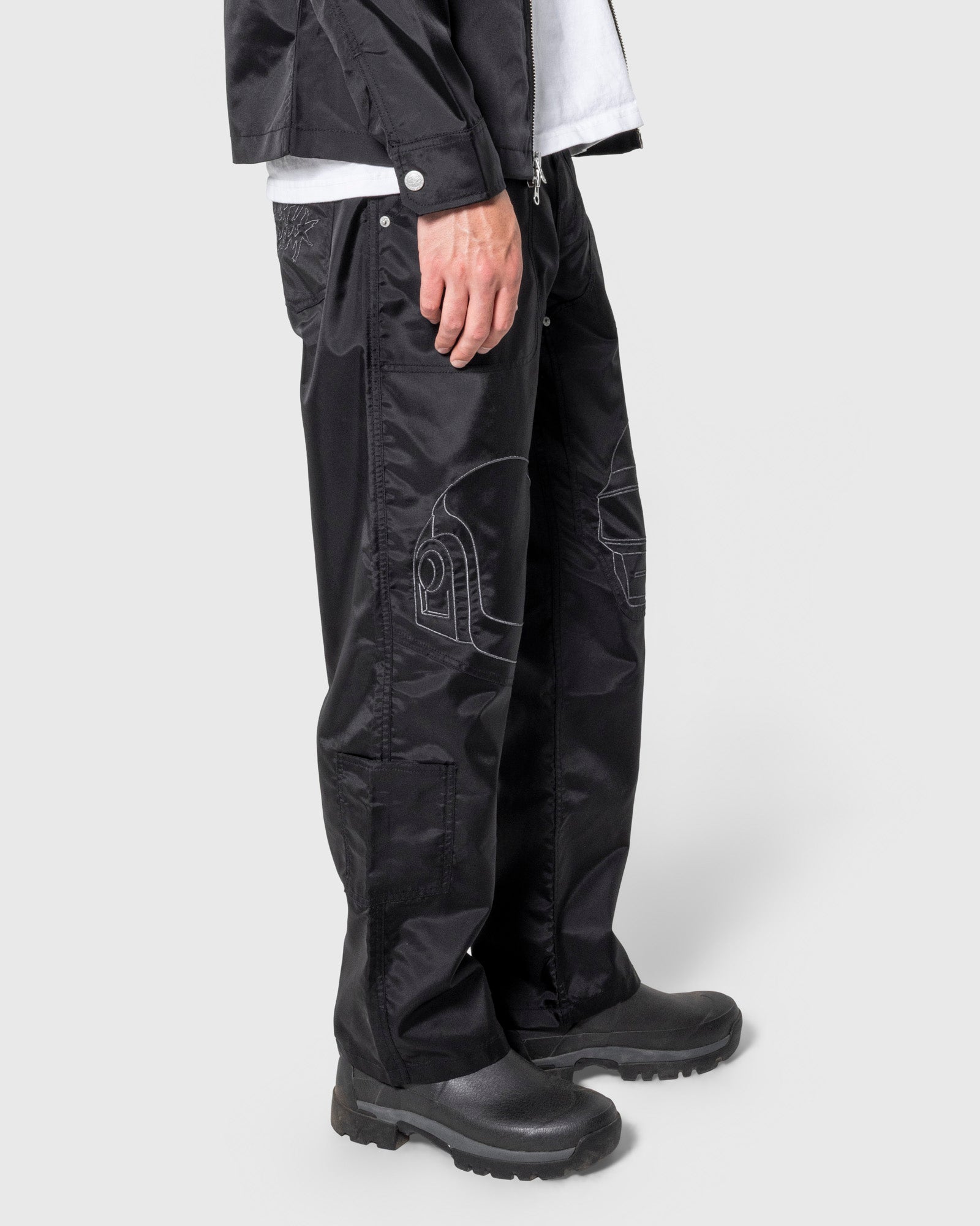 Pleasures Helmets Nylon Work Pants - Black - Crowdless