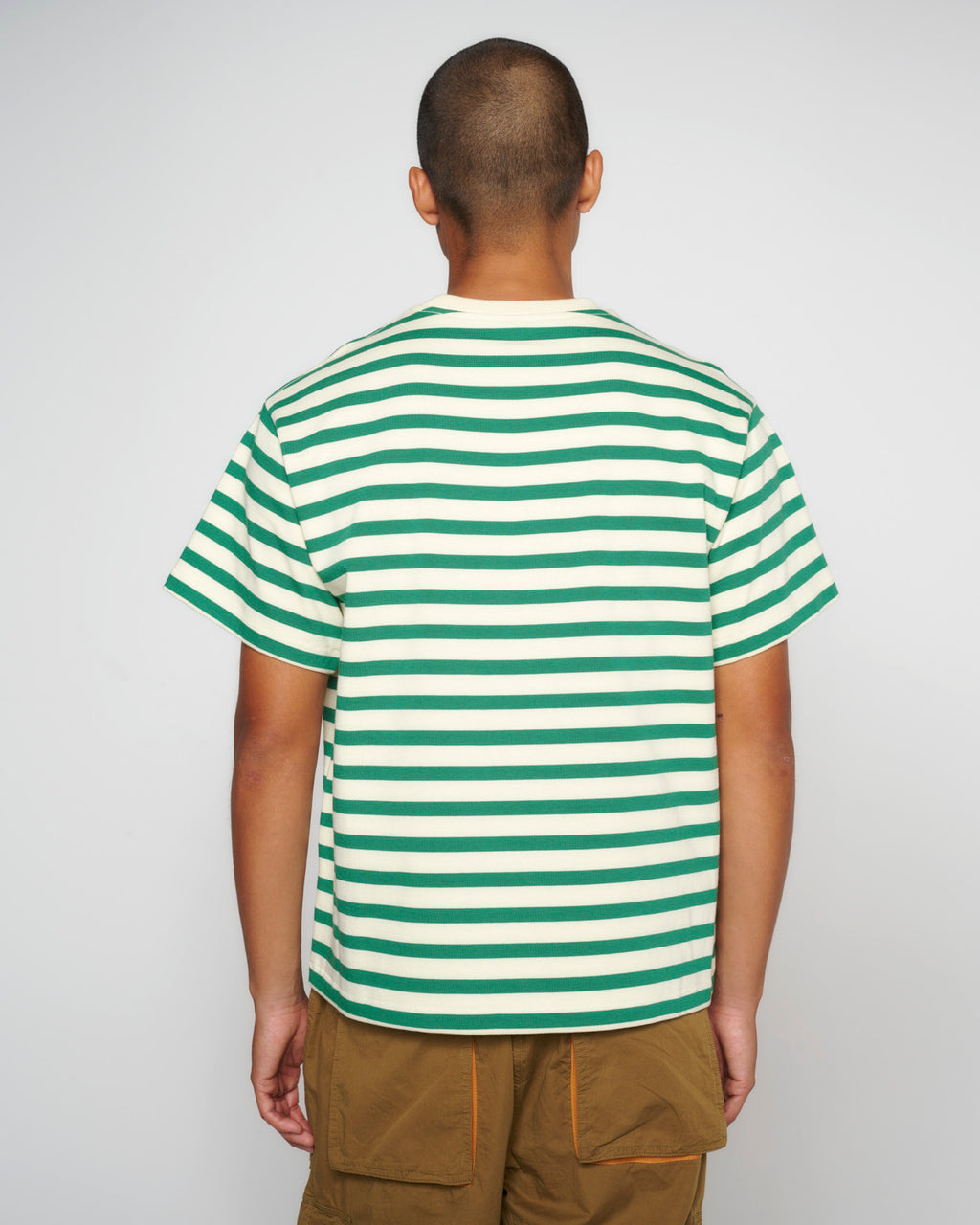 Brain Dead Organic Striped T-Shirt - Light Green - Crowdless