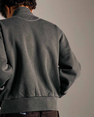 Pop Full Zip Sweat - Washed Black