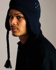 Pop Reversible Earflap Beanie - Navy/Juniper