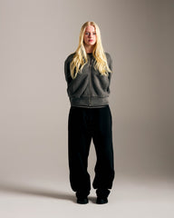Pop Full Zip Sweat - Washed Black