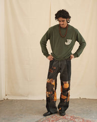 Kartik Research Chikankari LS Tee - Green/ Ecru - Crowdless