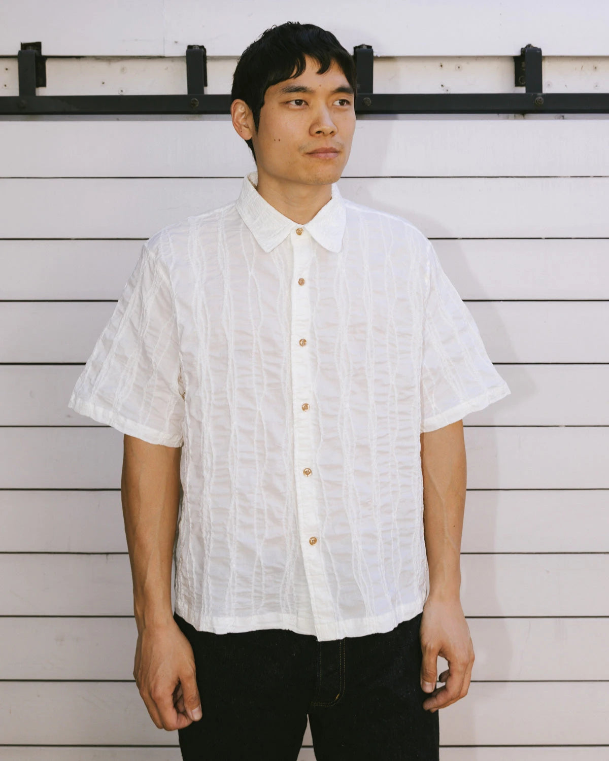 Brain Dead Twisted Piping Shirt - Natural - Crowdless