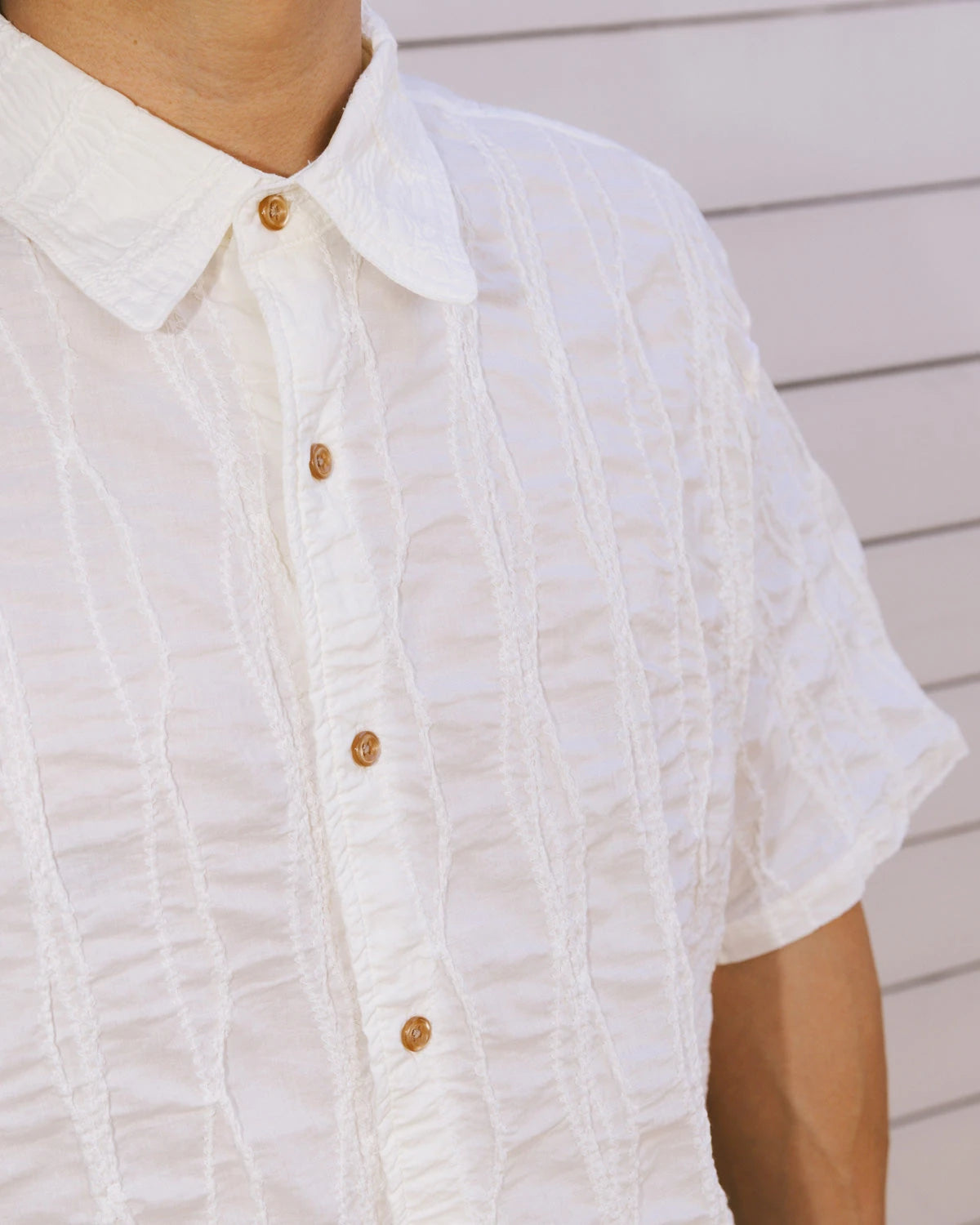 Brain Dead Twisted Piping Shirt - Natural - Crowdless
