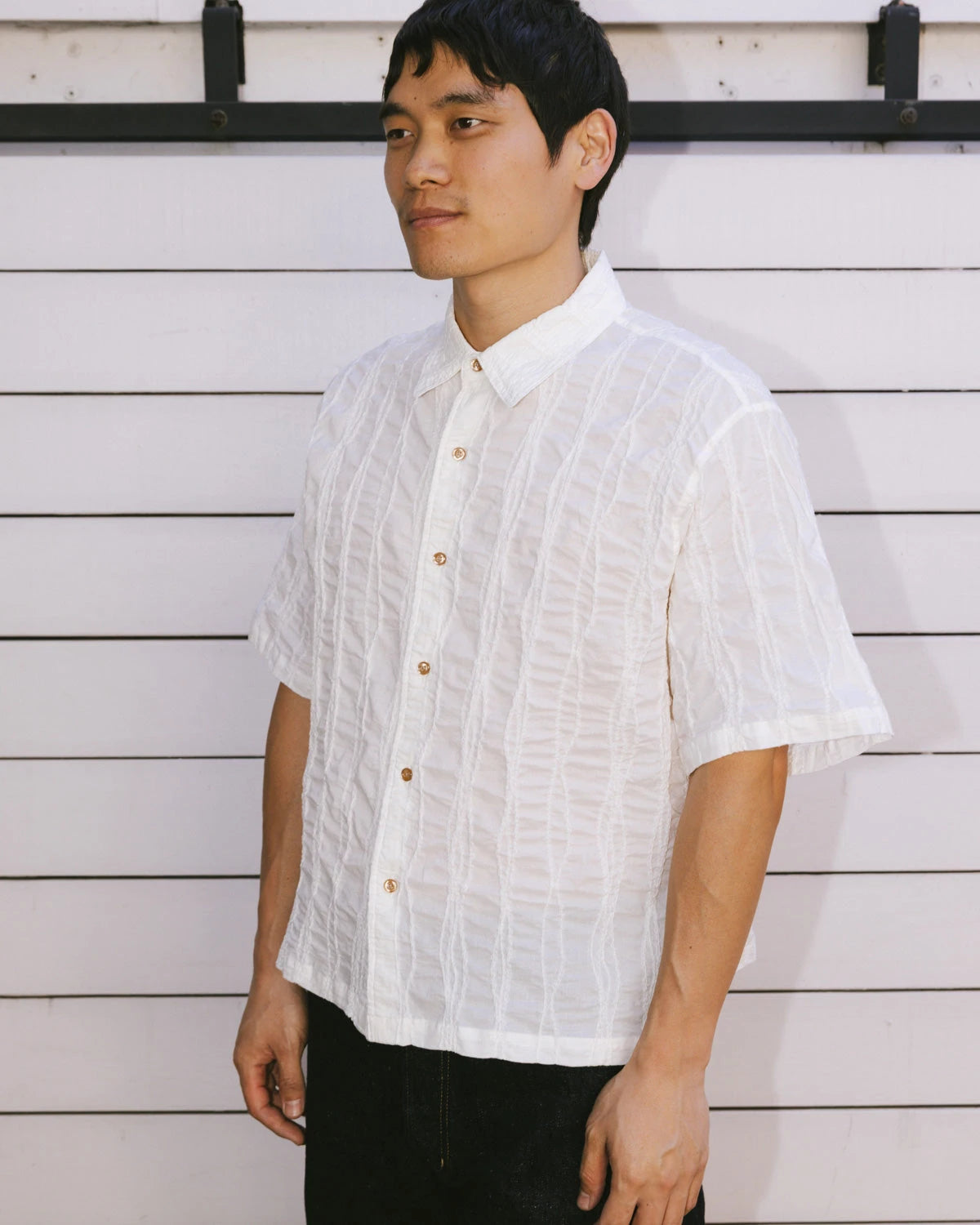 Brain Dead Twisted Piping Shirt - Natural - Crowdless