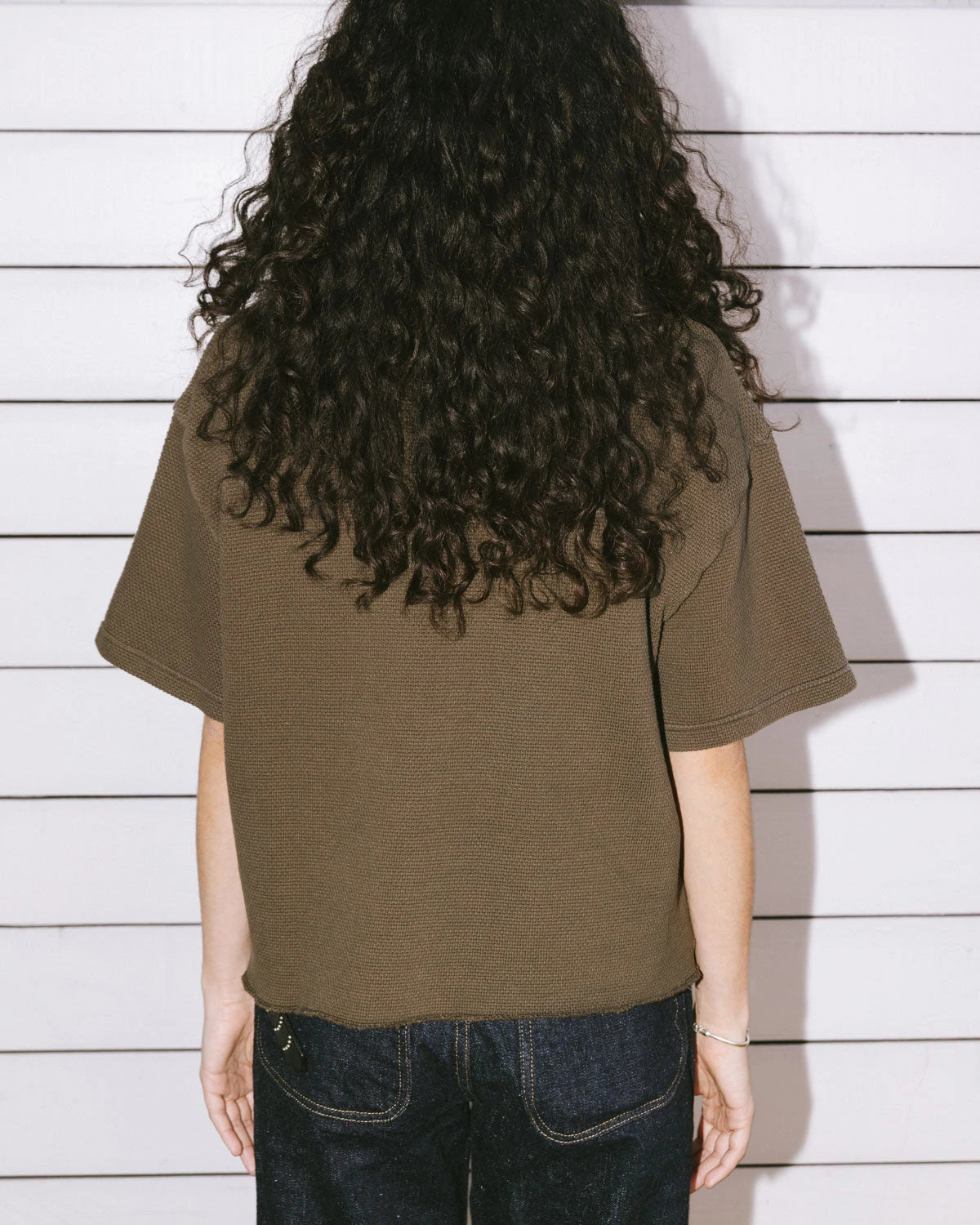 Brain Dead Boxy Thermal Mock Neck T-Shirt - Brown - Crowdless