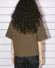 Brain Dead Boxy Thermal Mock Neck T-Shirt - Brown - Crowdless