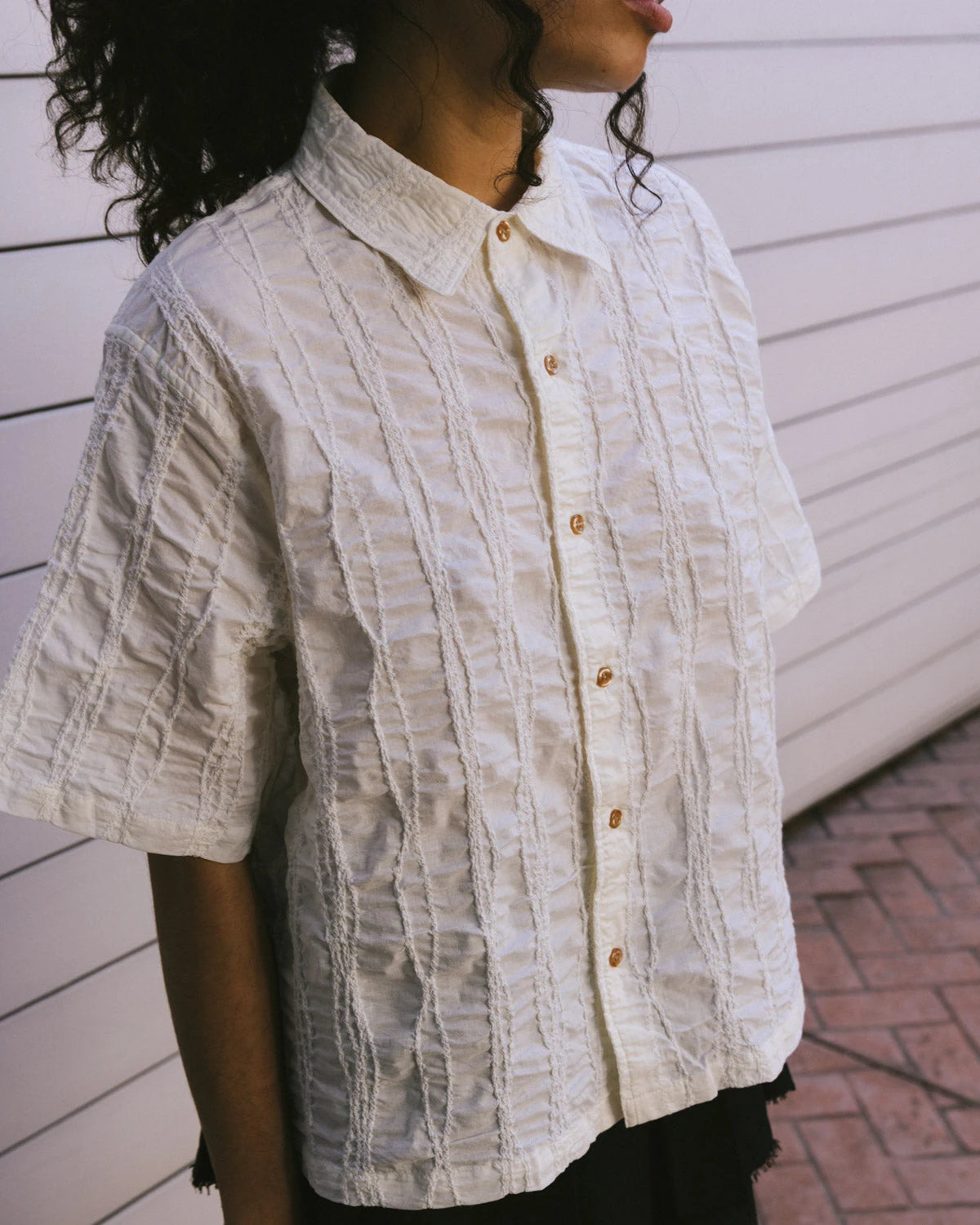 Brain Dead Twisted Piping Shirt - Natural - Crowdless