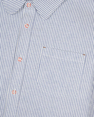 Striped Embroidered Mouse Button up Shirt - Blue