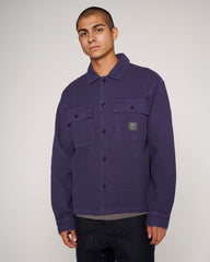 Waffle Button Front Shirt - Navy