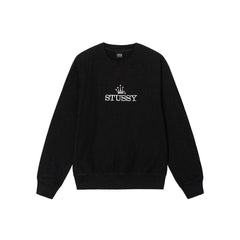 Stüssy Glamour Pigment Dyed Crew - Black - Crowdless