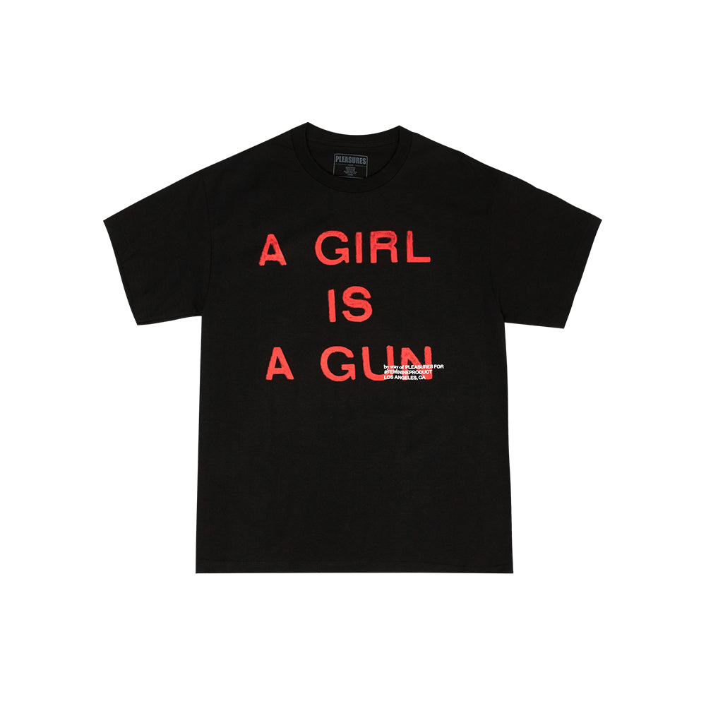 Pleasures A Girl is A Gun T-Shirt - Black - Crowdless