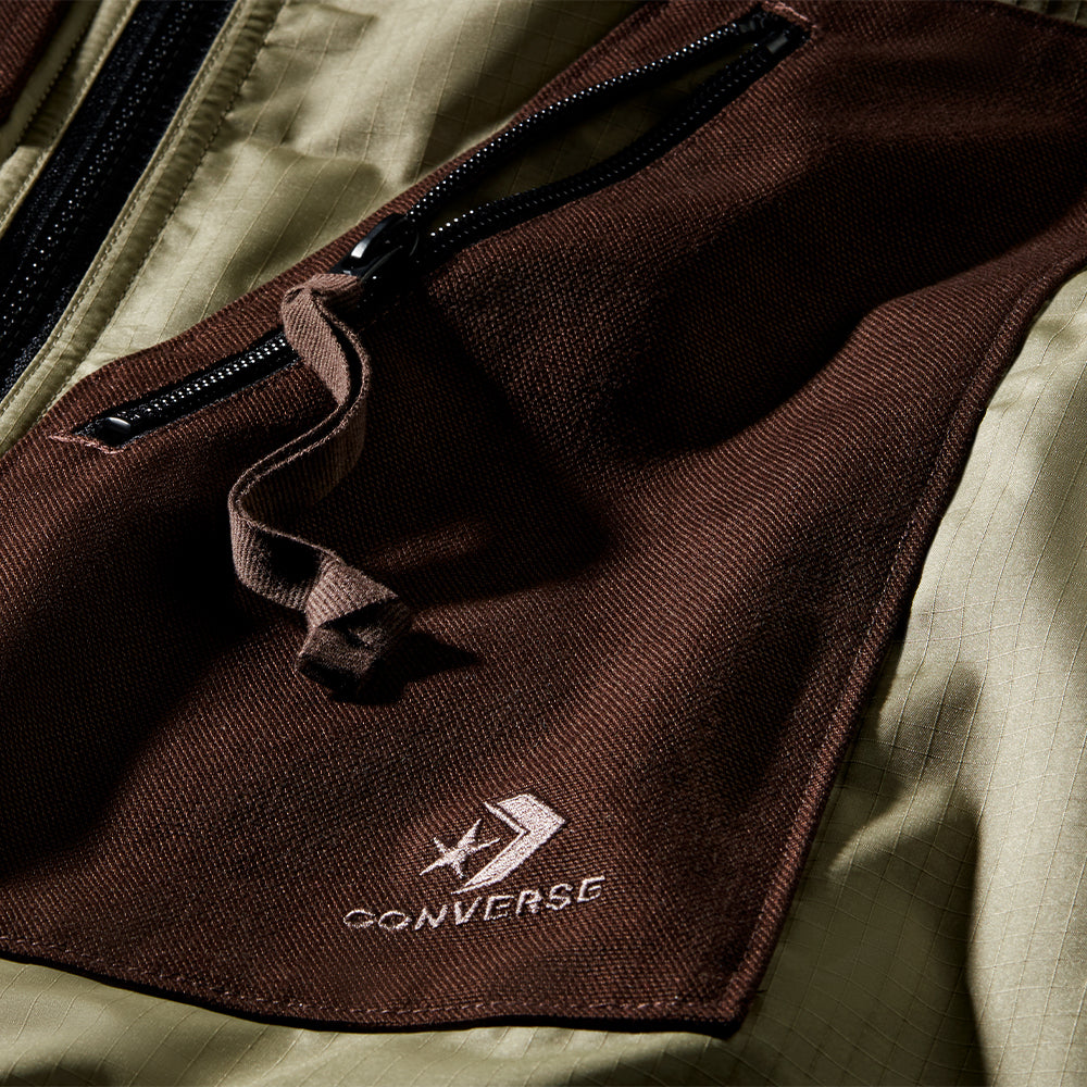 Converse Converse x Patta Four-Leaf Clover Utility Reversible Padded Vest - Java/Burnt Olive - Crowdless