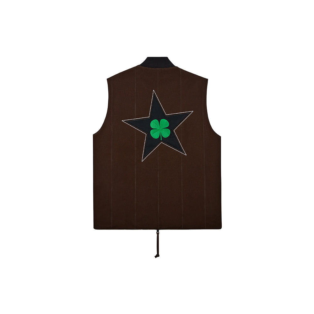 Converse Converse x Patta Four-Leaf Clover Utility Reversible Padded Vest - Java/Burnt Olive - Crowdless