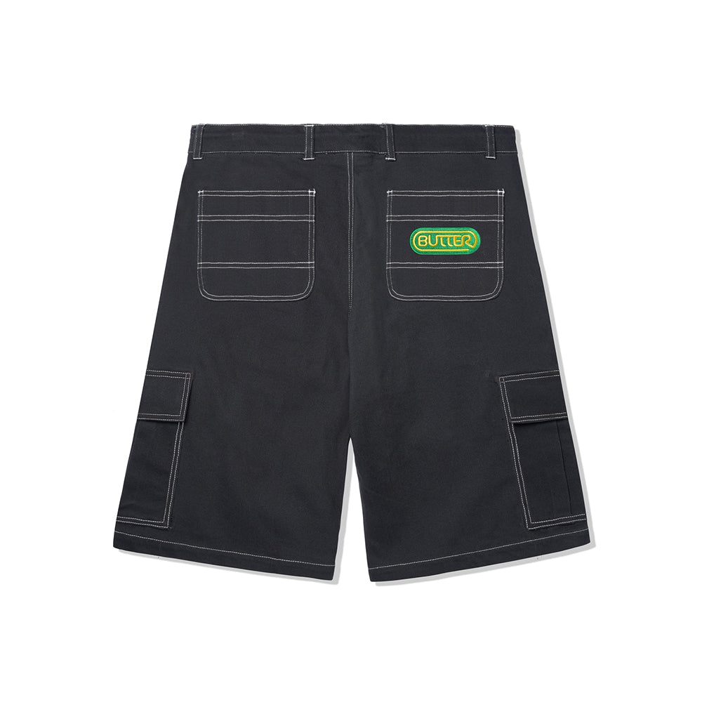 Butter Goods Baggy Cargo Shorts - Black - Crowdless