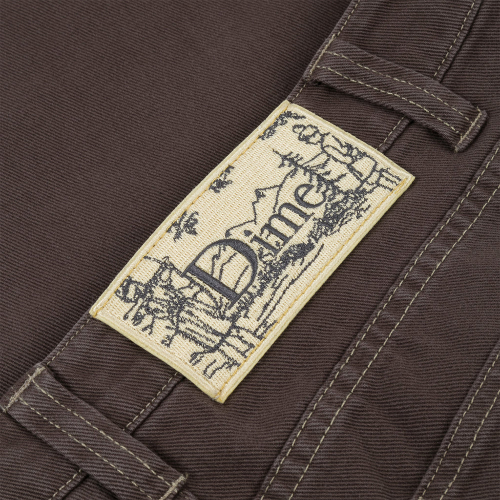 Dime Baggy Denim Pants - Brown Washed - Crowdless