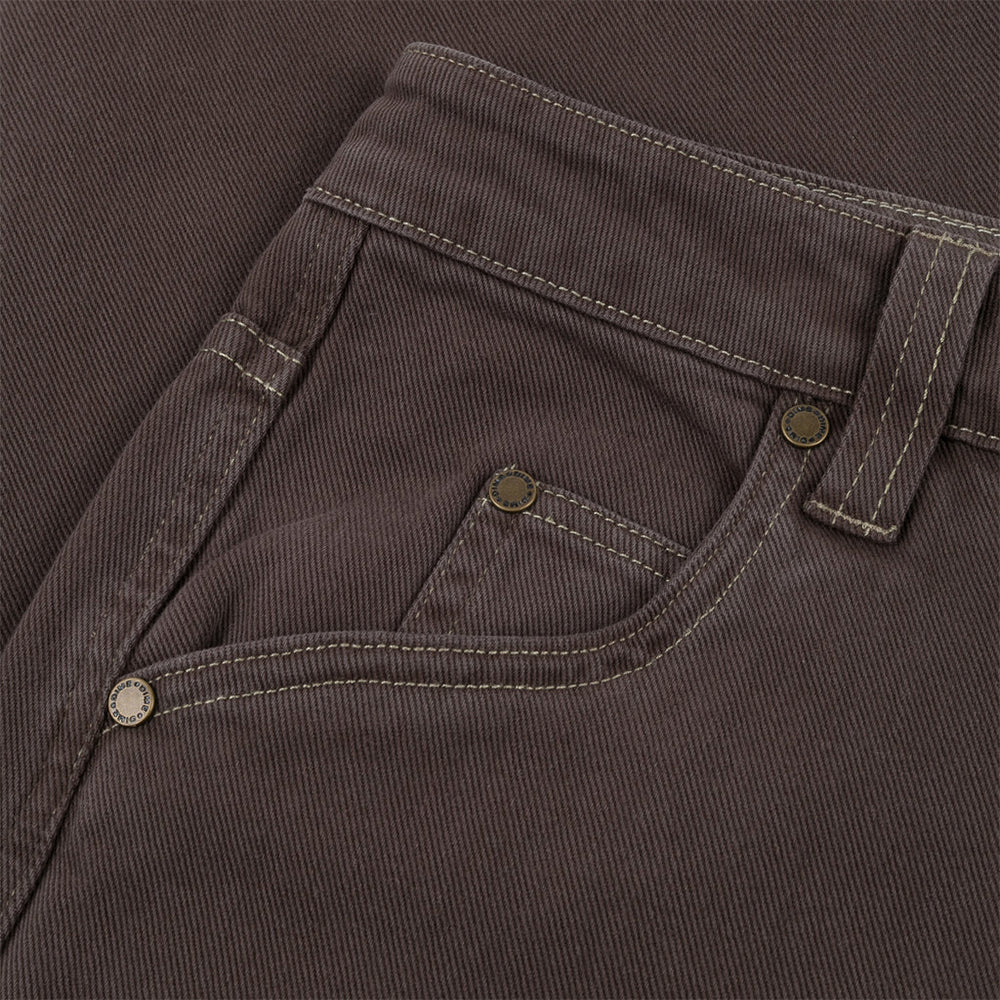 Dime Baggy Denim Pants - Brown Washed - Crowdless