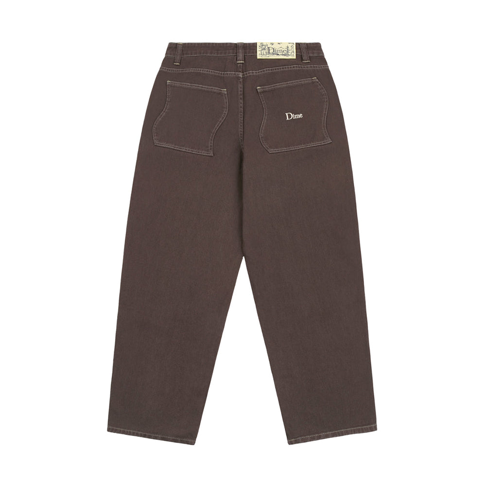 Dime Baggy Denim Pants - Brown Washed - Crowdless