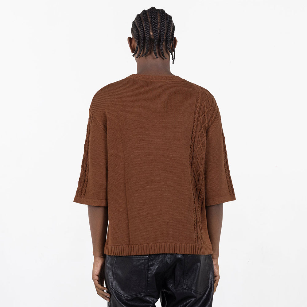 Pleasures Charlie Mock Neck Knit Shirt - Brown - Crowdless