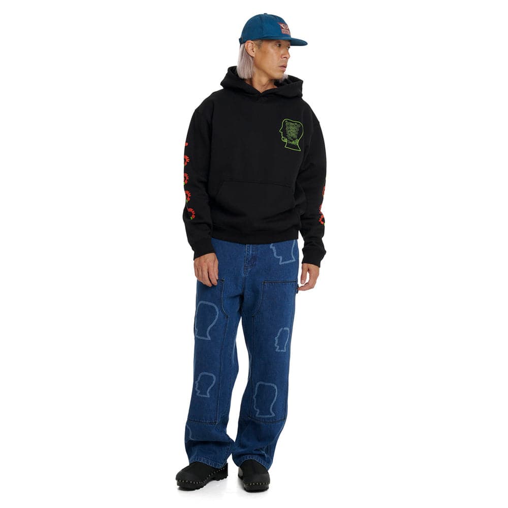Brain Dead Logohead Denim Double Knee Utility Pant - Indigo - Crowdless