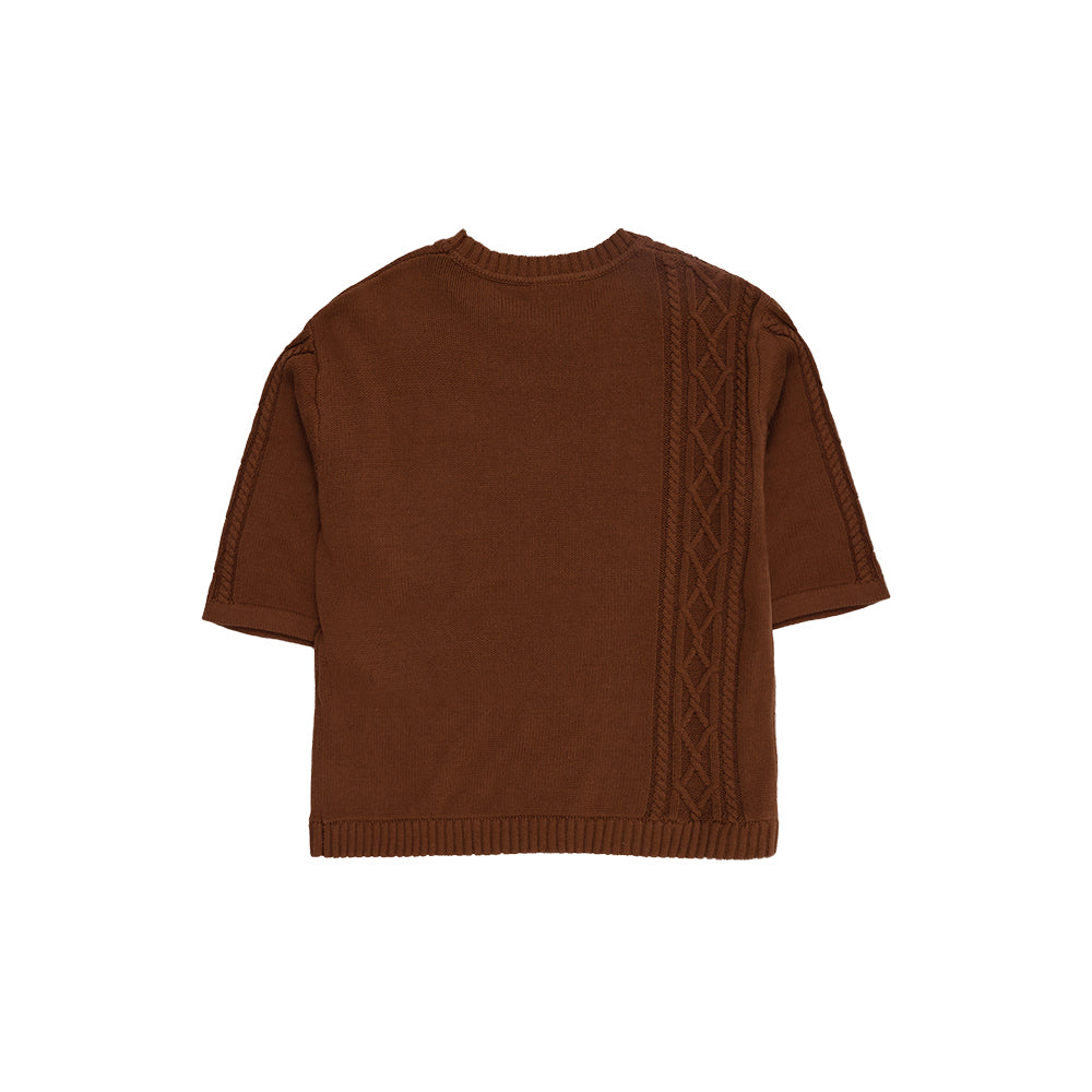 Pleasures Charlie Mock Neck Knit Shirt - Brown - Crowdless