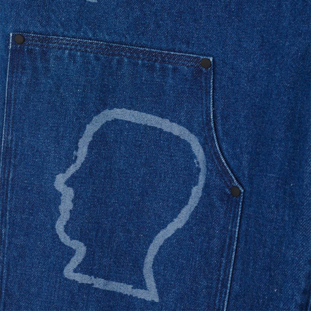 Brain Dead Logohead Denim Double Knee Utility Pant - Indigo - Crowdless